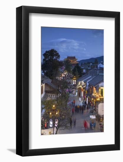 View of Dali at dusk, Yunnan, China, Asia-Ian Trower-Framed Photographic Print