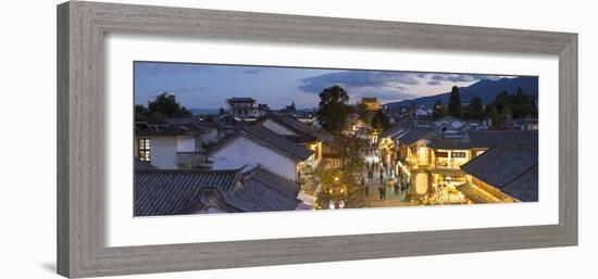 View of Dali at dusk, Yunnan, China, Asia-Ian Trower-Framed Photographic Print