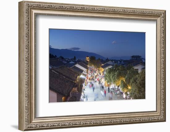 View of Dali at dusk, Yunnan, China, Asia-Ian Trower-Framed Photographic Print