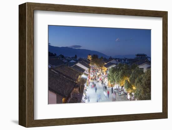 View of Dali at dusk, Yunnan, China, Asia-Ian Trower-Framed Photographic Print