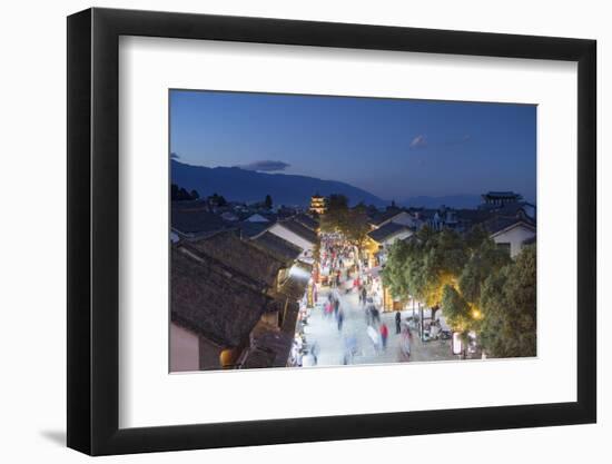 View of Dali at dusk, Yunnan, China, Asia-Ian Trower-Framed Photographic Print