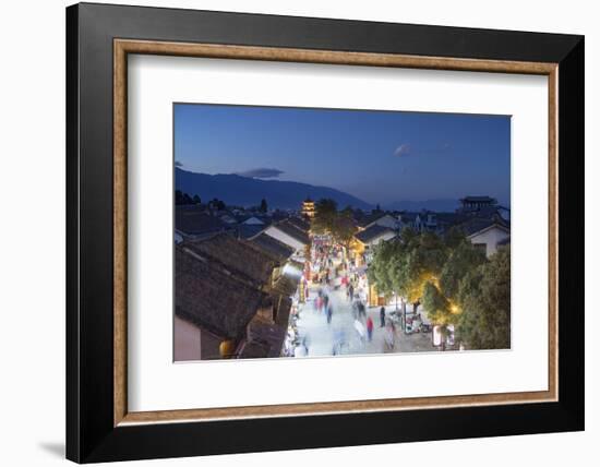 View of Dali at dusk, Yunnan, China, Asia-Ian Trower-Framed Photographic Print