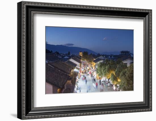 View of Dali at dusk, Yunnan, China, Asia-Ian Trower-Framed Photographic Print