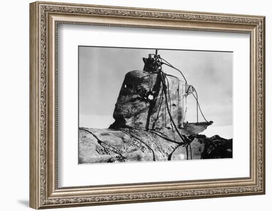 View of Damaged Japanese Submarine-Bettmann-Framed Photographic Print