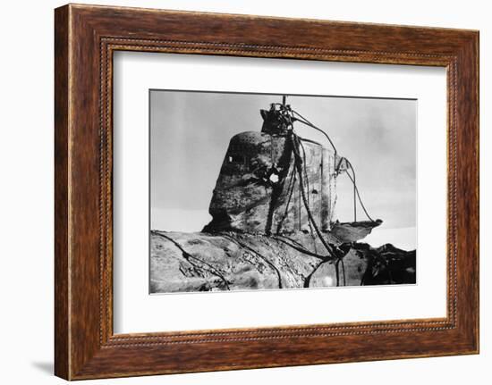 View of Damaged Japanese Submarine-Bettmann-Framed Photographic Print