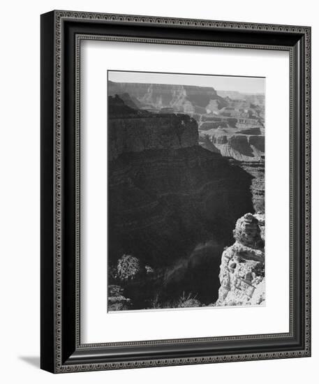 View Of Darkly Shadowed Canyon At Left & Center From South Rim 1941 Grand Canyon NP Arizona  1941-Ansel Adams-Framed Premium Giclee Print