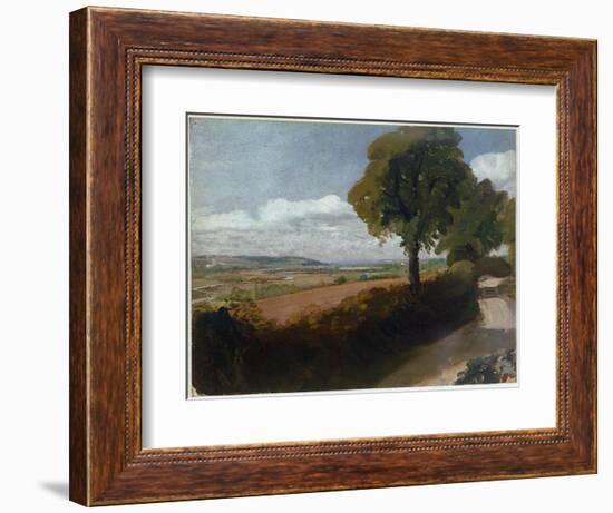 View of Dedham from the Lane Leading from East Bergholt Church to Flatford (Oil on Canvas, 1810-181-John Constable-Framed Giclee Print