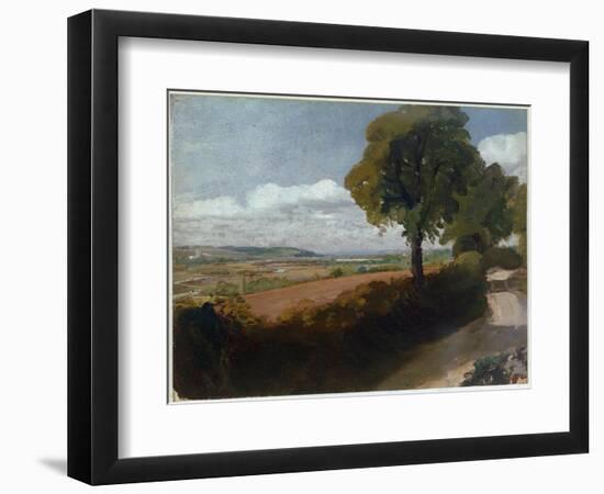 View of Dedham from the Lane Leading from East Bergholt Church to Flatford (Oil on Canvas, 1810-181-John Constable-Framed Giclee Print