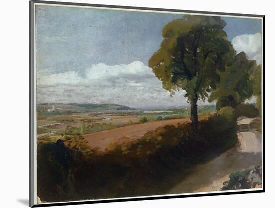 View of Dedham from the Lane Leading from East Bergholt Church to Flatford (Oil on Canvas, 1810-181-John Constable-Mounted Giclee Print