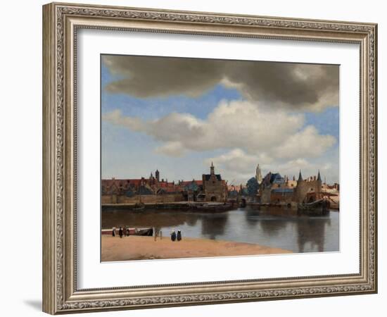 View of Delft, 1660-1661, by Johannes Vermeer, 1632-1675, Dutch painting,-Johannes Vermeer-Framed Art Print