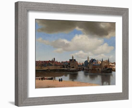 View of Delft, 1660-1661, by Johannes Vermeer, 1632-1675, Dutch painting,-Johannes Vermeer-Framed Art Print