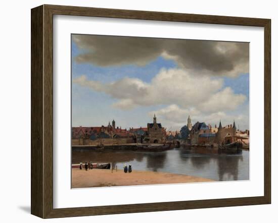 View of Delft, 1660-1661, by Johannes Vermeer, 1632-1675, Dutch painting,-Johannes Vermeer-Framed Art Print