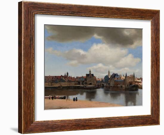 View of Delft, 1660-1661, by Johannes Vermeer, 1632-1675, Dutch painting,-Johannes Vermeer-Framed Art Print