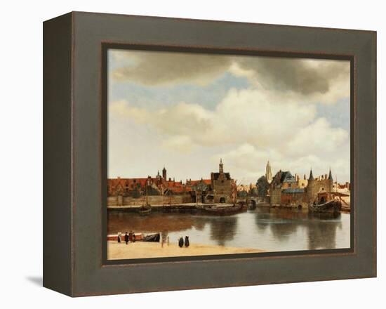 View of Delft, about 1660-Johannes Vermeer-Framed Premier Image Canvas