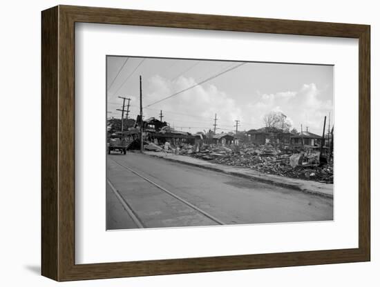 View of Destroyed Honolulu Homes and Businesses after Pearl Harbor Attack-Bettmann-Framed Photographic Print