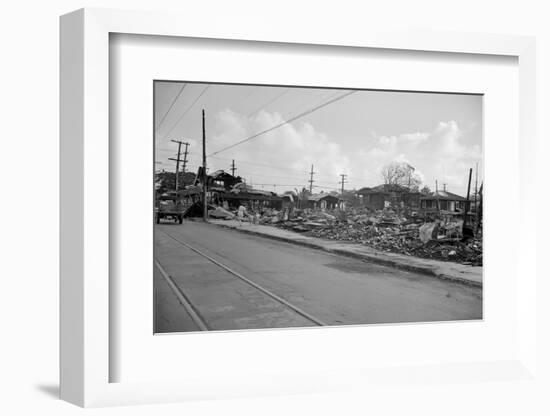 View of Destroyed Honolulu Homes and Businesses after Pearl Harbor Attack-Bettmann-Framed Photographic Print