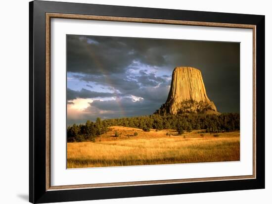 View of Devil's Tower, a Basalt Outcrop-Tony Craddock-Framed Photographic Print