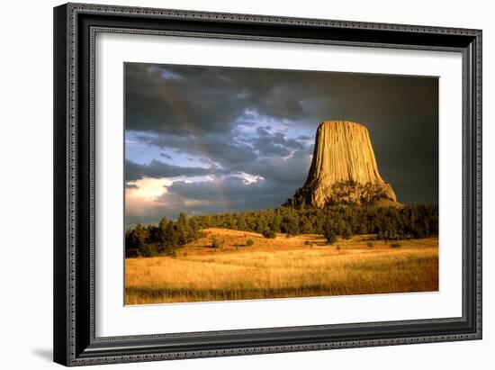 View of Devil's Tower, a Basalt Outcrop-Tony Craddock-Framed Photographic Print