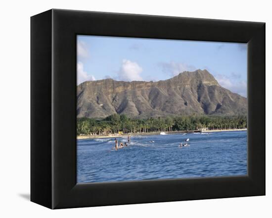 View of Diamond Head Crater, Oahu, Hawaii, Hawaiian Islands, USA-Alison Wright-Framed Premier Image Canvas