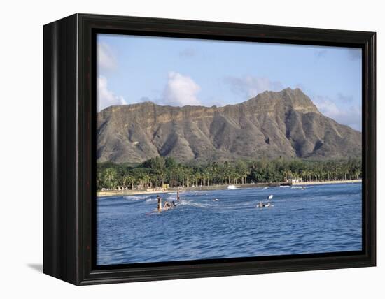 View of Diamond Head Crater, Oahu, Hawaii, Hawaiian Islands, USA-Alison Wright-Framed Premier Image Canvas