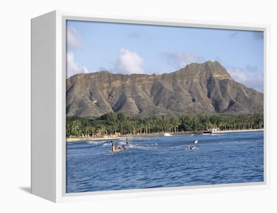 View of Diamond Head Crater, Oahu, Hawaii, Hawaiian Islands, USA-Alison Wright-Framed Premier Image Canvas