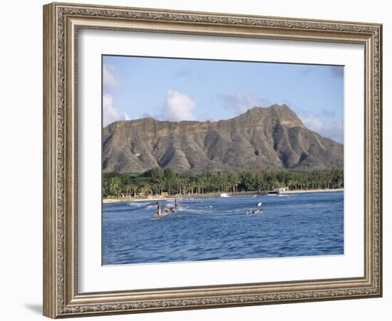 View of Diamond Head Crater, Oahu, Hawaii, Hawaiian Islands, USA-Alison Wright-Framed Photographic Print