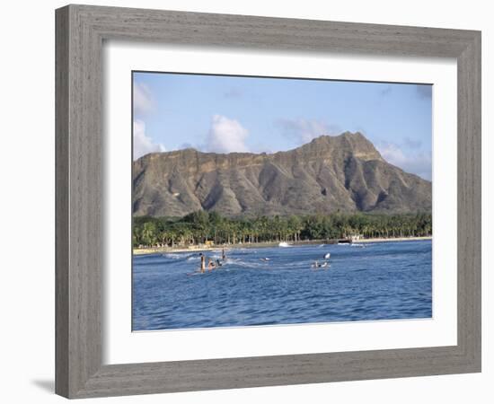 View of Diamond Head Crater, Oahu, Hawaii, Hawaiian Islands, USA-Alison Wright-Framed Photographic Print