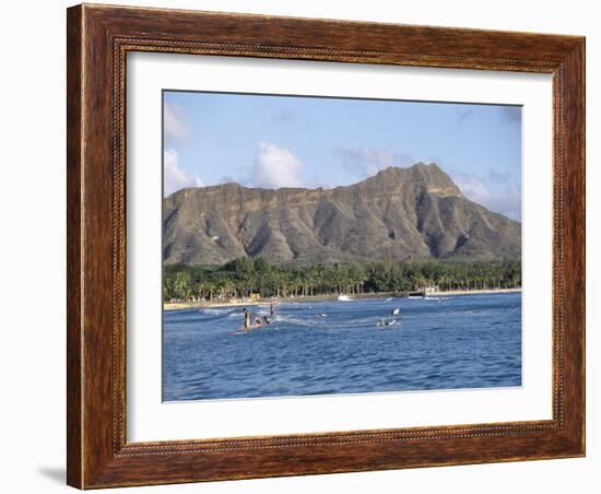 View of Diamond Head Crater, Oahu, Hawaii, Hawaiian Islands, USA-Alison Wright-Framed Photographic Print