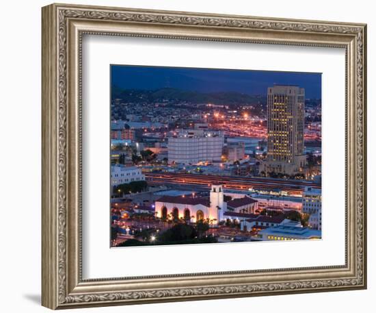 View of Downtown and Union Station from Los Angeles City Hall, Los Angeles, California, USA-Walter Bibikow-Framed Photographic Print