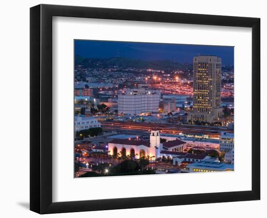 View of Downtown and Union Station from Los Angeles City Hall, Los Angeles, California, USA-Walter Bibikow-Framed Photographic Print