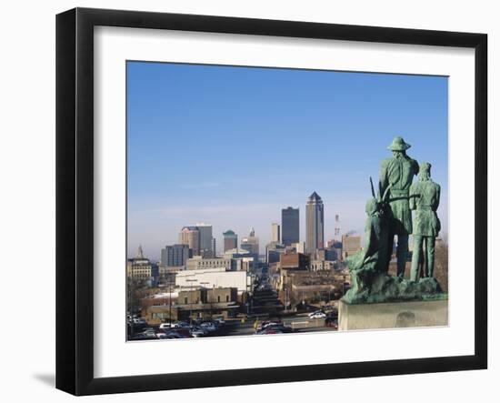 View of Downtown from State Capitol, Des Moines, Iowa, USA-Michael Snell-Framed Photographic Print