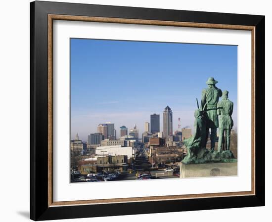 View of Downtown from State Capitol, Des Moines, Iowa, USA-Michael Snell-Framed Photographic Print