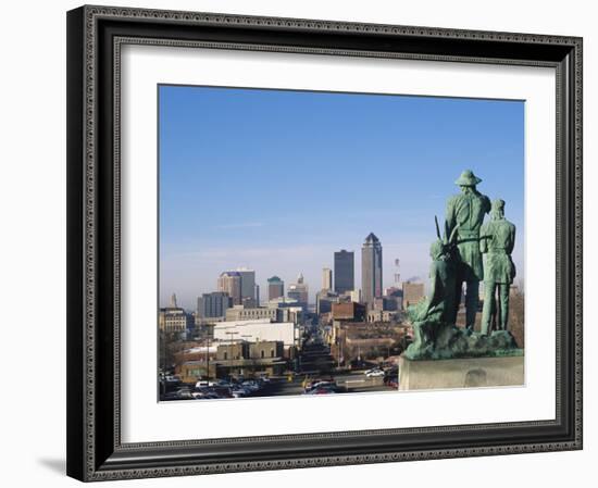 View of Downtown from State Capitol, Des Moines, Iowa, USA-Michael Snell-Framed Photographic Print