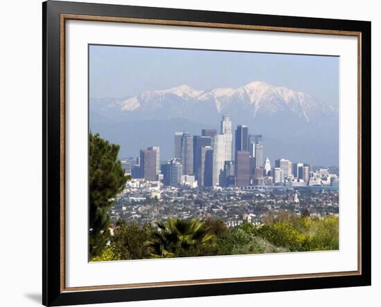 View of Downtown Los Angeles Looking Towards San Bernardino Mountains, California, USA-Ethel Davies-Framed Photographic Print