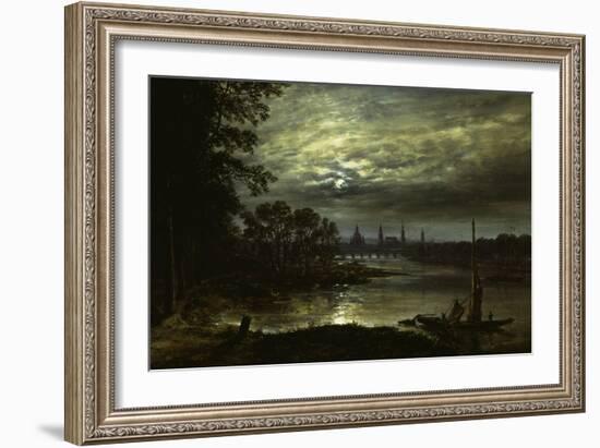 View of Dresden-Johan Christian Clausen Dahl-Framed Giclee Print