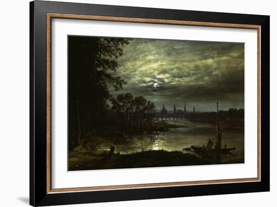 View of Dresden-Johan Christian Clausen Dahl-Framed Giclee Print