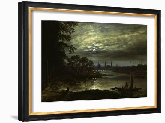 View of Dresden-Johan Christian Clausen Dahl-Framed Giclee Print