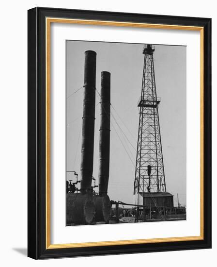 View of Drills in Oil Fields Recently Discovered-William Vandivert-Framed Photographic Print