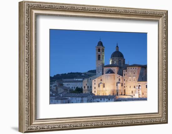 View of Duomo (Cathedral) at Dusk, Urbino (Unesco World Heritage Site), Le Marche, Italy-Ian Trower-Framed Photographic Print