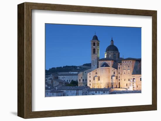 View of Duomo (Cathedral) at Dusk, Urbino (Unesco World Heritage Site), Le Marche, Italy-Ian Trower-Framed Photographic Print
