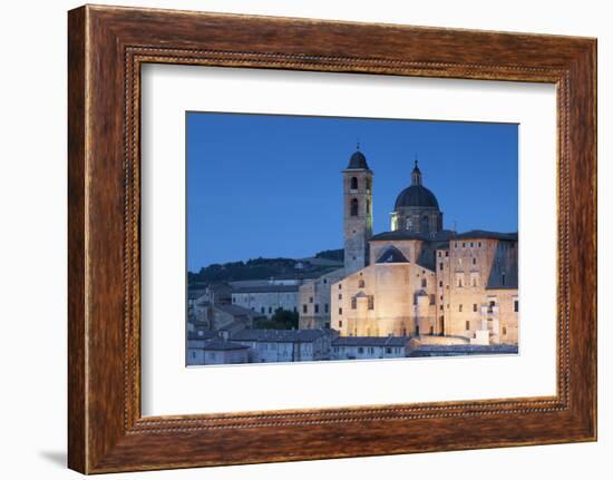 View of Duomo (Cathedral) at Dusk, Urbino (Unesco World Heritage Site), Le Marche, Italy-Ian Trower-Framed Photographic Print