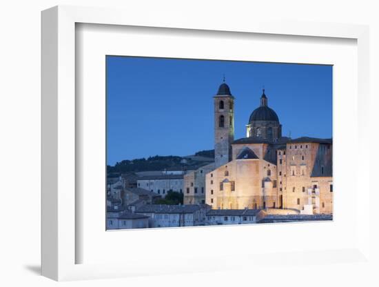 View of Duomo (Cathedral) at Dusk, Urbino (Unesco World Heritage Site), Le Marche, Italy-Ian Trower-Framed Photographic Print