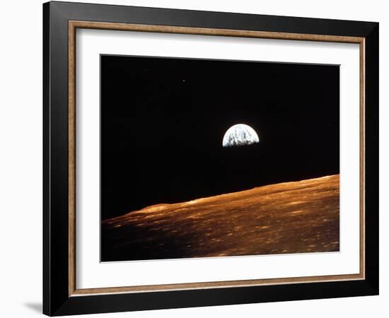 View of Earth from Apollo 10 Orbiting the Moon, 1969-null-Framed Photographic Print