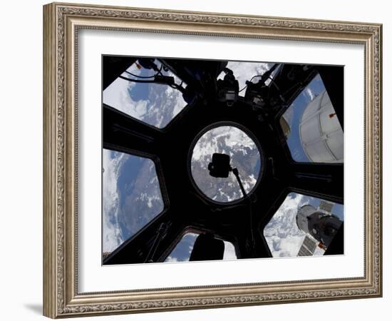 View of Earth Through the Cupola On the International Space Station-Stocktrek Images-Framed Photographic Print