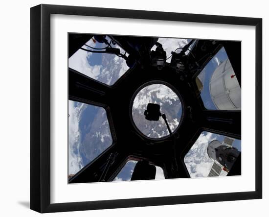 View of Earth Through the Cupola On the International Space Station-Stocktrek Images-Framed Photographic Print