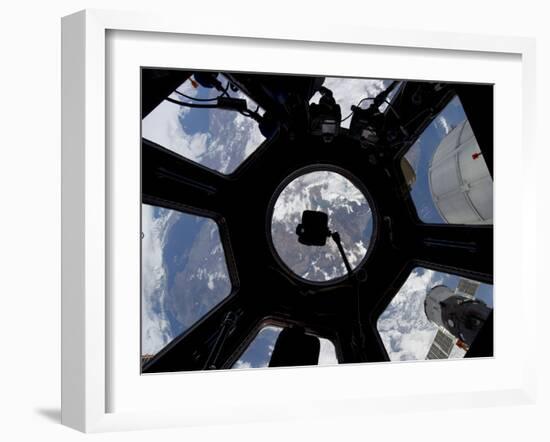 View of Earth Through the Cupola On the International Space Station-Stocktrek Images-Framed Photographic Print