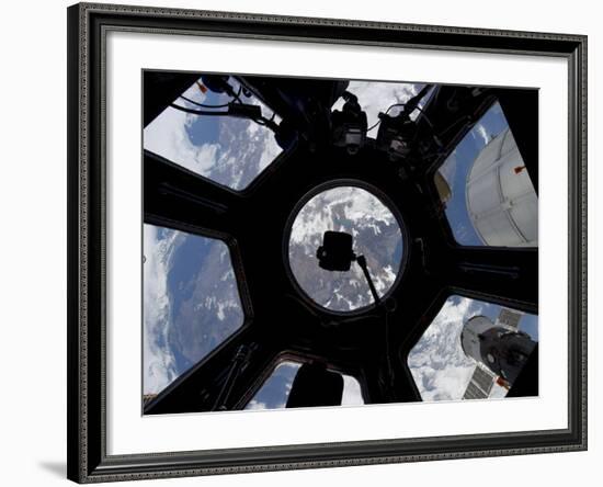 View of Earth Through the Cupola On the International Space Station-Stocktrek Images-Framed Photographic Print