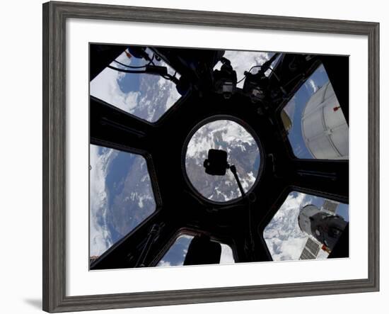 View of Earth Through the Cupola On the International Space Station-Stocktrek Images-Framed Photographic Print