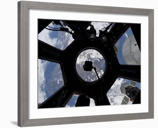 View of Earth Through the Cupola On the International Space Station-Stocktrek Images-Framed Photographic Print