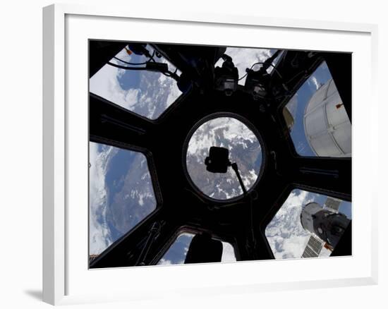 View of Earth Through the Cupola On the International Space Station-Stocktrek Images-Framed Photographic Print